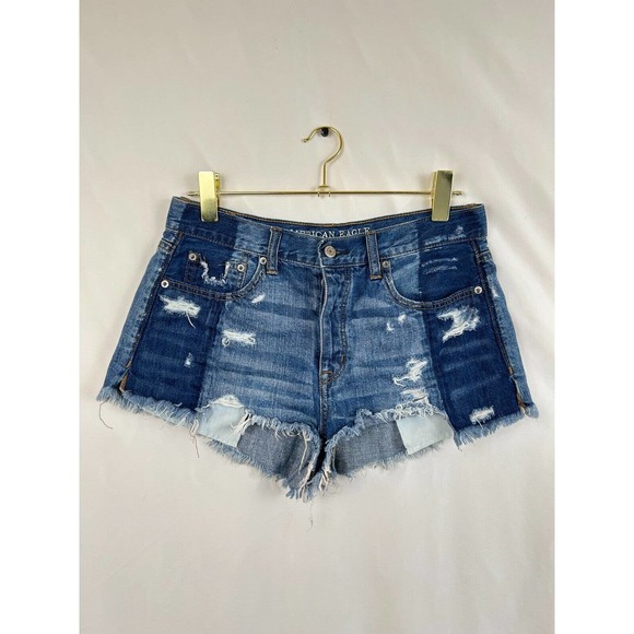 American Eagle Outfitters Pants - American Eagle Shorts Womens 30" Blue Denim Distressed Vintage Hi-Rise Festival